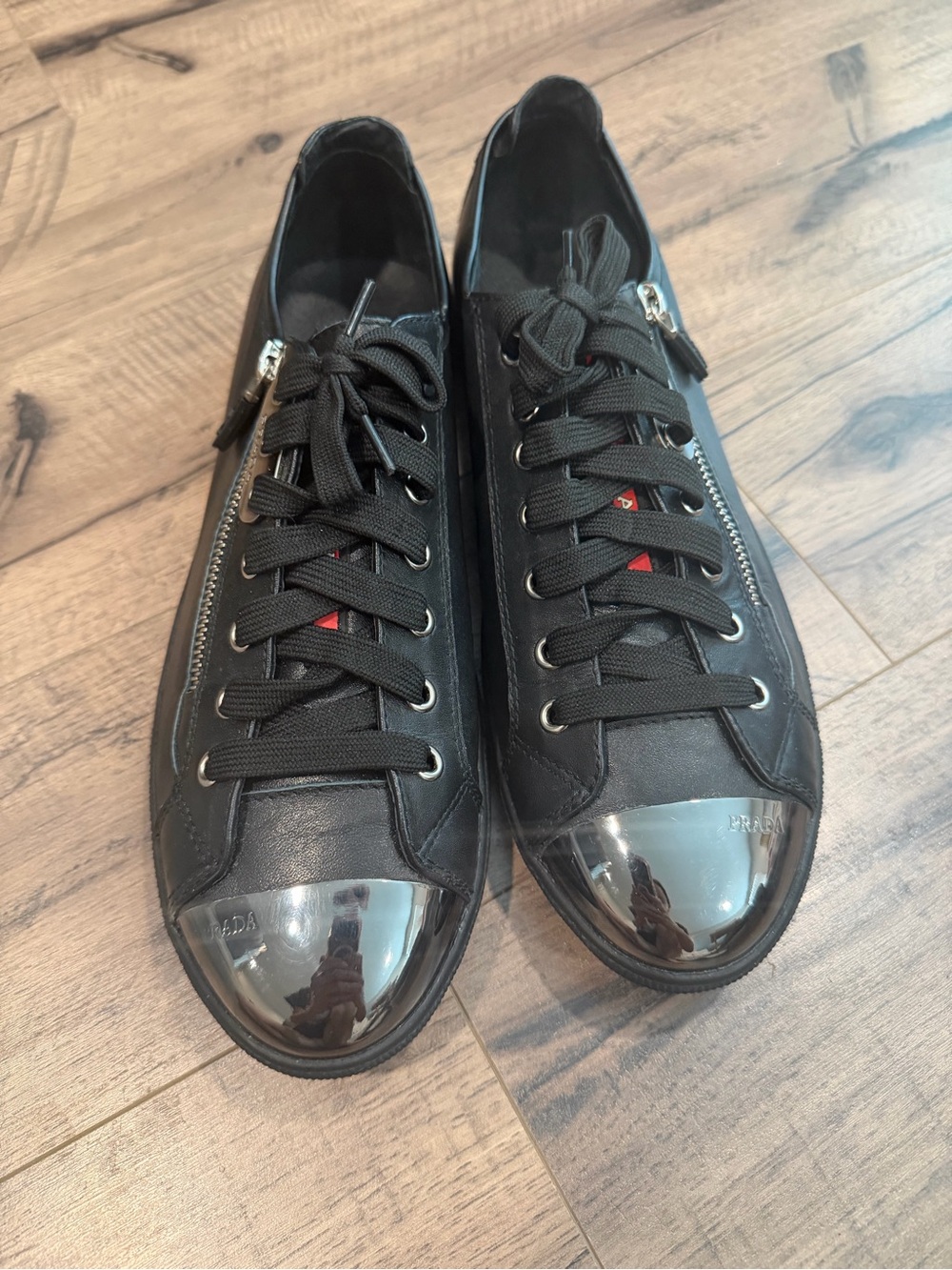 Prada Men’s Sneakers with Silver Cap Toe